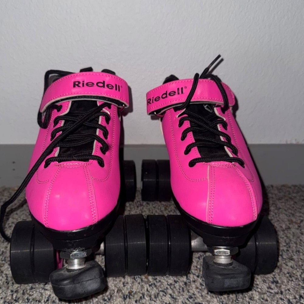 Riedell Black/Pink Roller Skates Women's Size 6 - Picture 4 of 6
